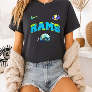 Los Angeles Rams NFL X Earth Day One Planet One Goal Two Sided T-Shirt