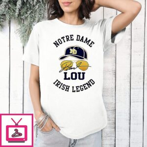 Lou Holtz Notre Dame Fighting Irish Lou Hat Signature T-Shirt