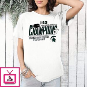 Michigan State Spartans 2026 Big Ten Hockey Champions 3 In A Row T-Shirt