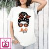 New York Mets Girl Messy Bun Glasses T-Shirt