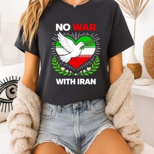 No War With Iran Dove Heart T-Shirt