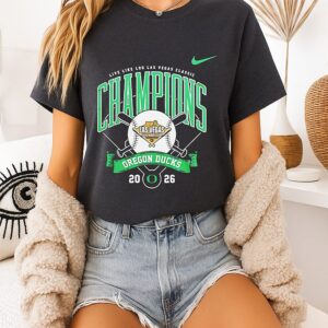 Oregon Ducks Live Like Lou Las Vegas Classic Champions 2026 Logo T-Shirt