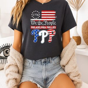 Philadelphia Phillies Mlb We The People Est 1776 Flag T-Shirt