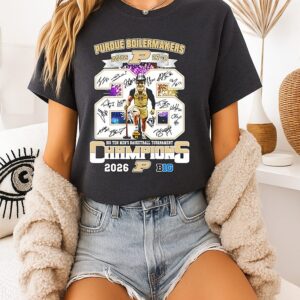 Purdue Boilermakers 2026 Big Ten Men’s Basketball Tournament Champions 27-8 Score T-Shirt
