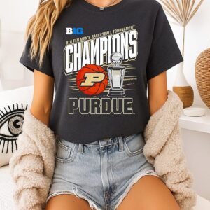 Purdue Boilermakers 2026 Big Ten Men’s Basketball Tournament Champions Trophy Vintage T-Shirt