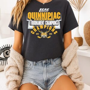 Quinnipiac Women’s Hockey Ecac Tournament Champions 2026 Logo T-Shirt