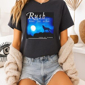 Rush Test For Echo 1996-97 Tour Wolf Under Moon Vintage Poster T-Shirt