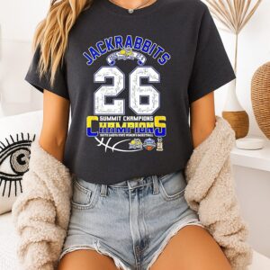 Sdsu Jackrabbits Summit Champs 27-6 Score Signatures T-Shirt