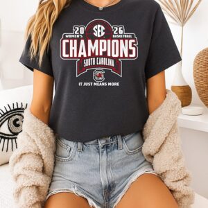 South Carolina Gamecocks 2026 Sec Women’s Basketball Regular Season Champions Locker Room T-Shirt