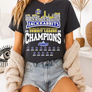 South Dakota State Jackrabbits The Summit League Champions 2026 Player Names City Skyline T-Shirt