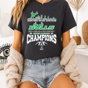South Florida Bulls American Conference Champions 2026 Player Name City Skyline T-Shirt