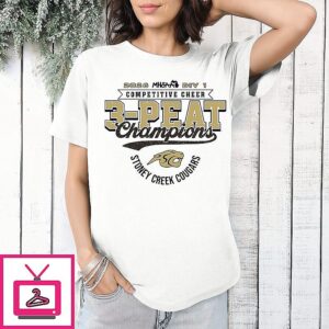 Stoney Creek Cougars 2026 Mhsaa Cheer D1 3-Peat Champions Logo T-Shirt