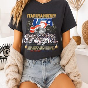 Team USA Hockey 2026 Olympic Men And Women’s Ice Hockey Champions All For One One For All T-Shirt