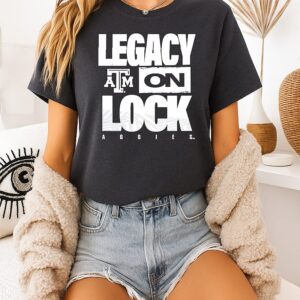 Texas A&ampm Aggies NCAA 2026 Legacy On Lock On Logo T-Shirt