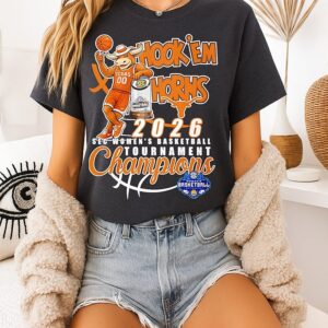 Texas Longhorns 2026 Sec Women’s Basketball Tournament Champions Hook ’em Mascot T-Shirt