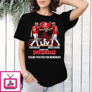 Tom Brady And Mike Evans Tampa Bay Buccaneers Thank You For The Memories Signature T-Shirt
