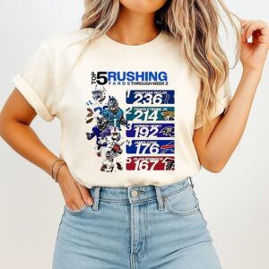 Top 5 Rushing Yards Throught NFL Week 2 T-Shirt