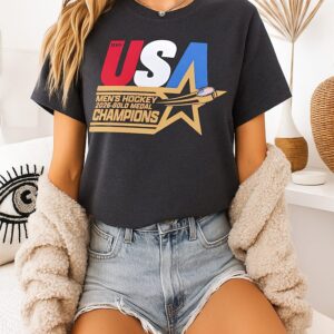 US Men’s Olympic Hockey 2026 Winter Olympics Gold Medal Winner Stars T-Shirt
