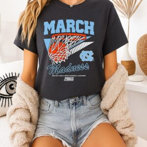 Unc Tar Heels Mbb & Wbb 2026 March Madness Retro Swish T-Shirt