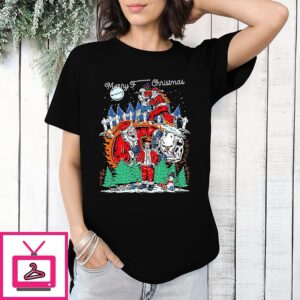 Violence Santa Claus Merry F Christmas T-Shirt