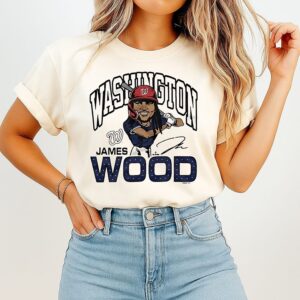Washington Nationals James Wood Signature Caricature T-Shirt