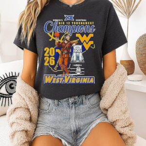West Virginia Mountaineers’ 2026 Big 12 Tournament Champions Mascot T-Shirt