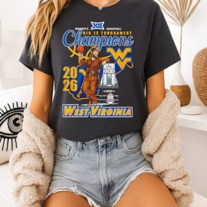 West Virginia Mountaineers 2026 Big 12 Women’s Tournament Champions Mascot T-Shirt