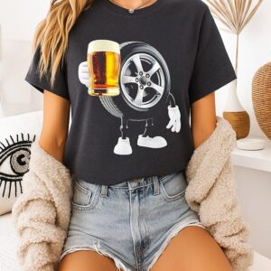 Wheel With Beer Do Not Drink Alcohol When Driving T-Shirt