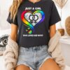 Awesome Heart Lgbt Just A Who Loves Her Wifey T-Shirt