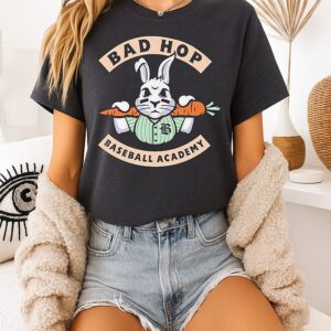 Bad Hop Baseball Academy Angry Bunny Mascot Sports T-Shirt
