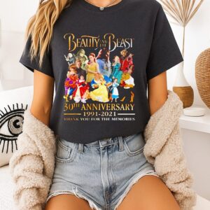 Beauty And The Beast 30th Anniversary 1991-2021 Thank You For The Memories T-Shirt