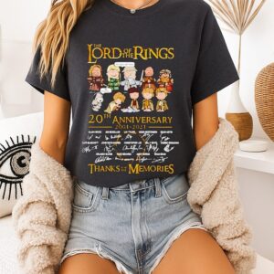 Chibi The Lord Of The Rings 20th Anniversary 2001-2021 Thanks For The Memories Signatures T-Shirt
