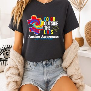 Color Outside The Lines Autism Awareness T-Shirt