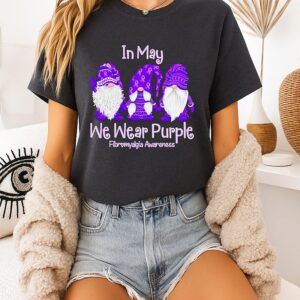 Gnomes In May We Wear Purple Fibromyalgia Awareness T-Shirt