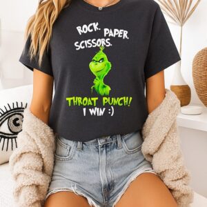 Grinch Rock Paper Scissors Throat Punch I Win T-Shirt