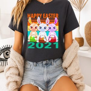 Happy Easter Bunny Mask 2021 Vintage T-Shirt