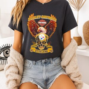 Harley Davidson Skull Pittsburgh Steelers T-Shirt