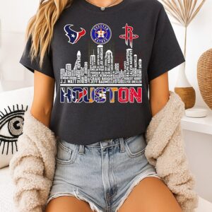Houston City Sports Players Names City Skyline 2026 T-Shirt