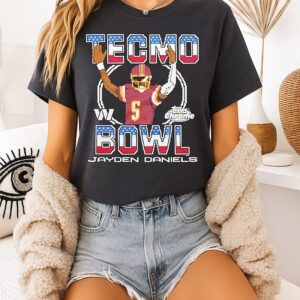 Jayden Daniels Tecmo Bowl Washington Commanders Topps Chrome T-Shirt