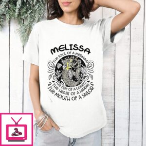 Melissa The Soul Of A Mermaid The Fire Of A Lioness The Heart Of A Hippie T-Shirt