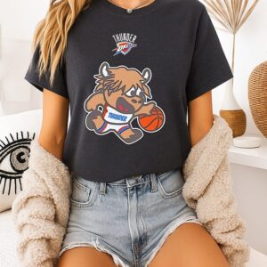 Oklahoma City Thunder 2026 NBA Playoffs Rumble Mascot Cartoon T-Shirt