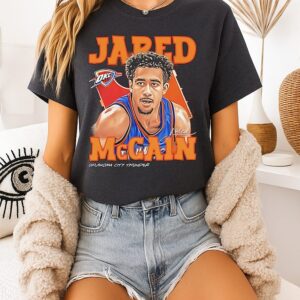 Oklahoma City Thunder Jared Mccain 2026 NBA Signature Airbrush T-Shirt