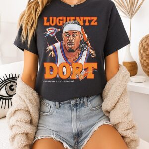 Oklahoma City Thunder Luguentz Dort 2026 NBA Signature Airbrush T-Shirt