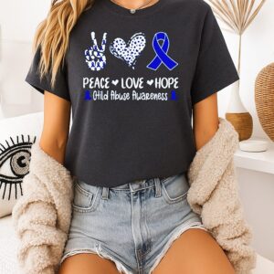 Peace Love Hope Child Abuse Awareness T-Shirt