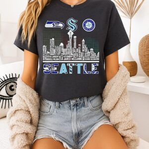 Seattle City Sports Players Names City Skyline 2026 T-Shirt