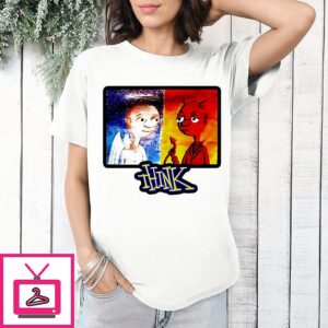 Think Devil And Angel Tv Skateboard 90s Classic T-Shirt