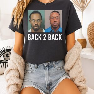 Tiger Woods Back 2 Back Mugshot T-Shirt