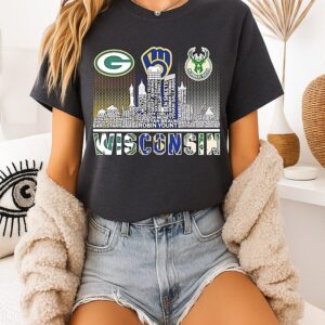 Wisconsin City Sports Players Names City Skyline 2026 T-Shirt