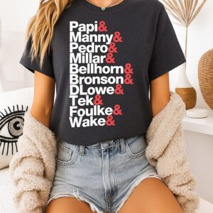 Boston Red Sox 2004 Squad Pap Manny Pedro Millar Bellhorn Bronson Dlowe Tek Foulke Wake T-Shirt