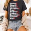 Boston Red Sox Lester And Napoli And Comes And Victorino And Papi And Pedroia T-Shirt